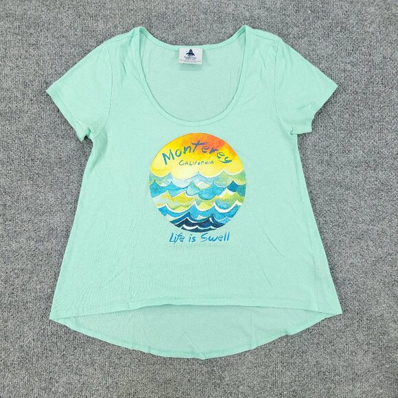 California Classics Tops - Monterey California Shirt Women's Small Green Life Is Well Graphic Short Sleeve